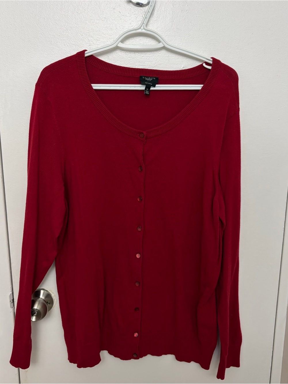 Talbots Women’s Red Button-Front Sweater Cardigan Plus size 1X